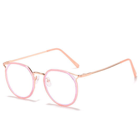 Retro Transparent Metal-frame Finished Myopia Glasses For Men And Women
