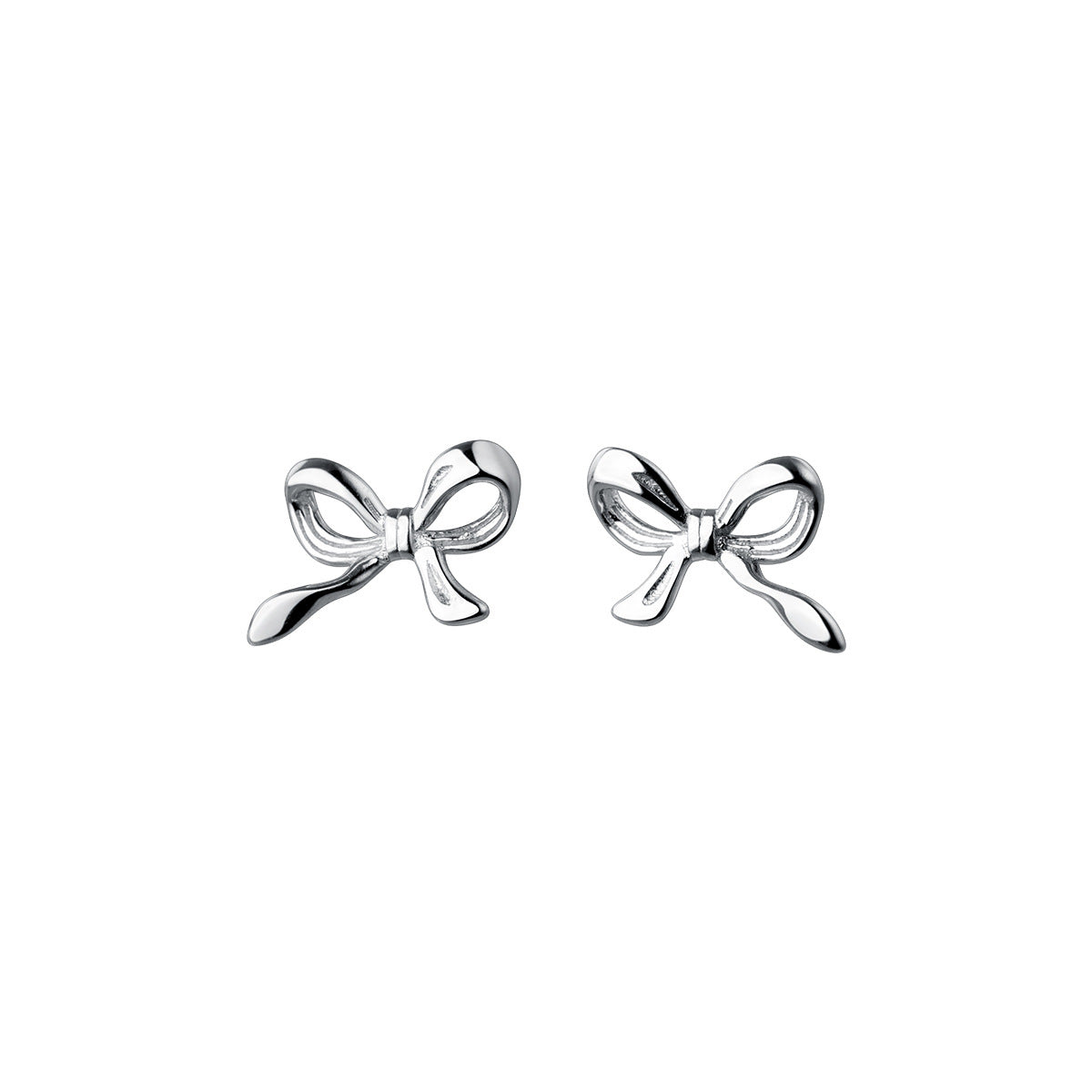 Naran S925 Silver Glossy Bow Stud Earrings Korean Style Special Interest Light Luxury Sleeping No Need To Take Off Ear Rings M01851