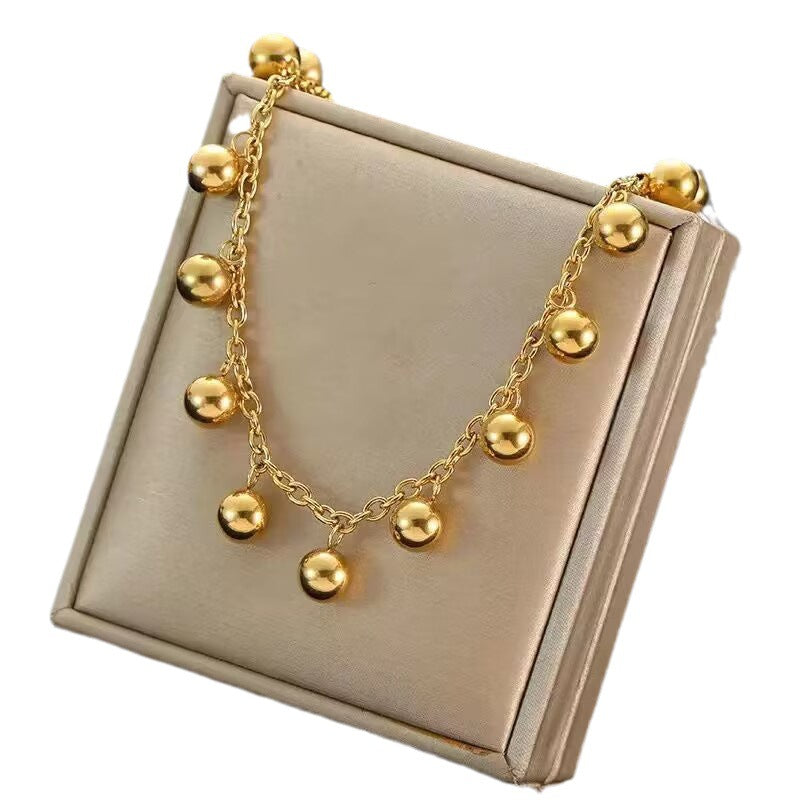 Women's Alloy Necklace Simple Plastic Ball Necklace