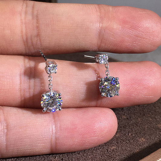Simple Geometric Zircon Earrings For Women