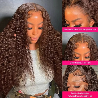Chocolate Brown Curly Lace Front Wig