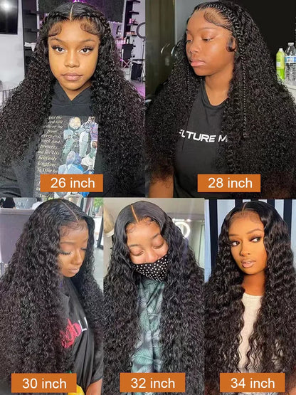 Deep Wave Lace Front Human Hair Curly Wigs
