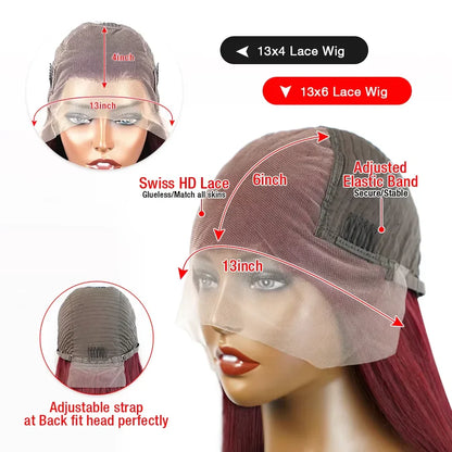 Burgundy Deep Wave Curly Wigs