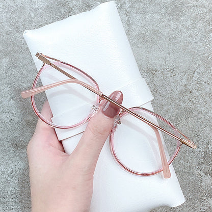 Retro Transparent Metal-frame Finished Myopia Glasses For Men And Women