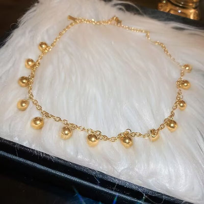 Women's Alloy Necklace Simple Plastic Ball Necklace