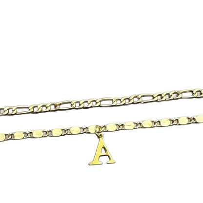 26 Initial Letter Anklets Gold Double Layer Chain Anklet Twin