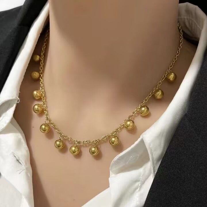 Women's Alloy Necklace Simple Plastic Ball Necklace